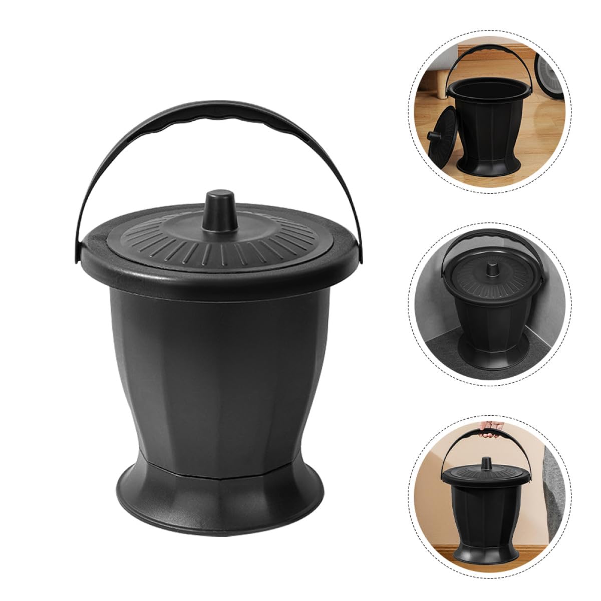 Ciieeo Sputacchiera Portatile per Anziani e Adulti con Coperchio, Vaso da Notte Riutilizzabile in Plastica Pp, Orinatoio Unisex per Uso Domestico e Viaggio, Secchio Urina con Isolamento