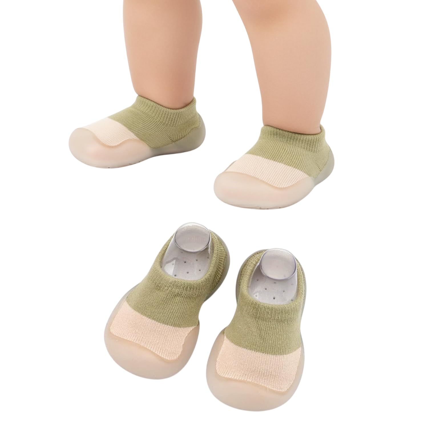 Anti-Skid leather soled 2 Color Shoe Socks for Baby Boys and Baby Girls-12 to 24 months, Medium-image-22