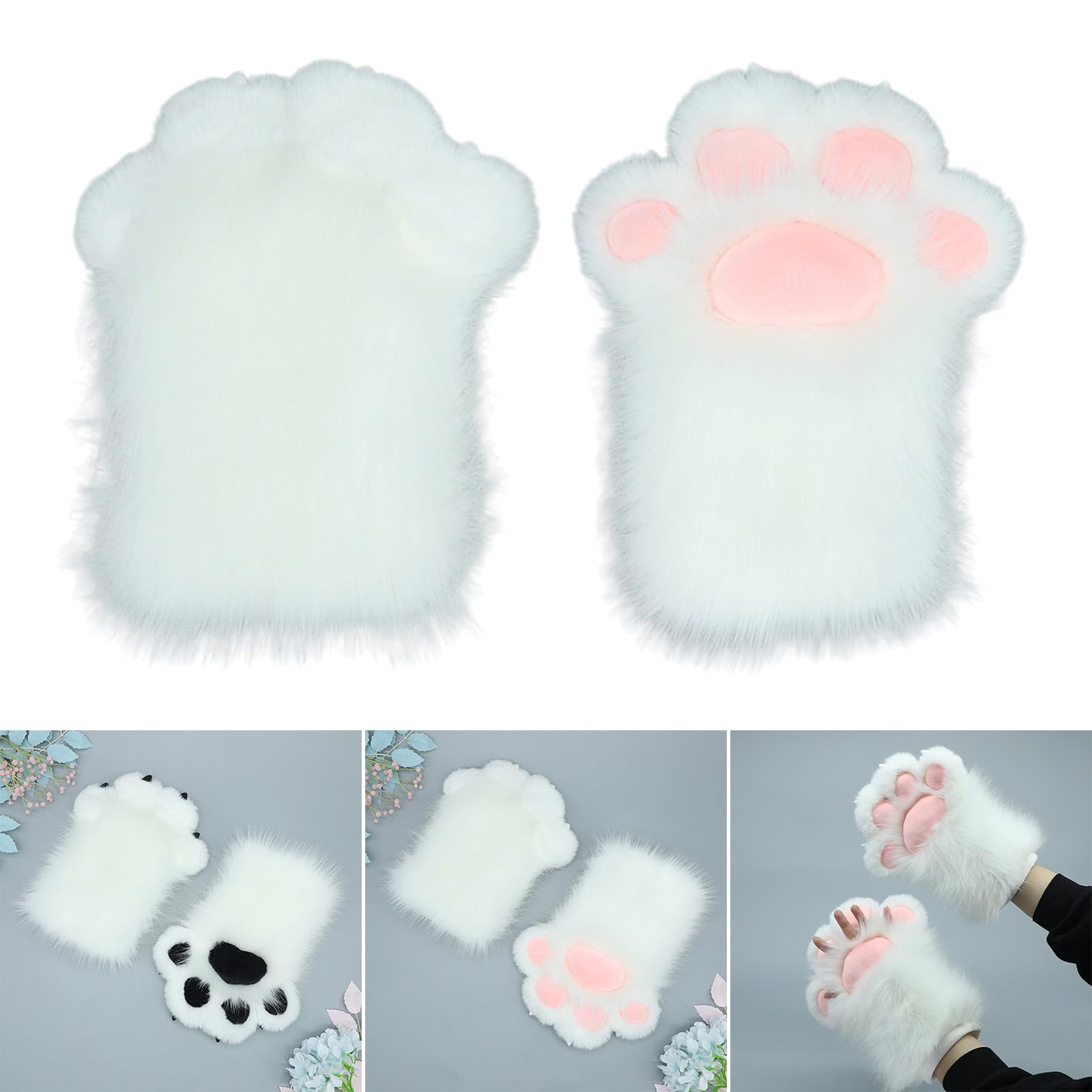 Guantes de pata de disfraz para mujer, guantes de pata de Halloween, fiesta de animación, juego de rol, calentadores de manos