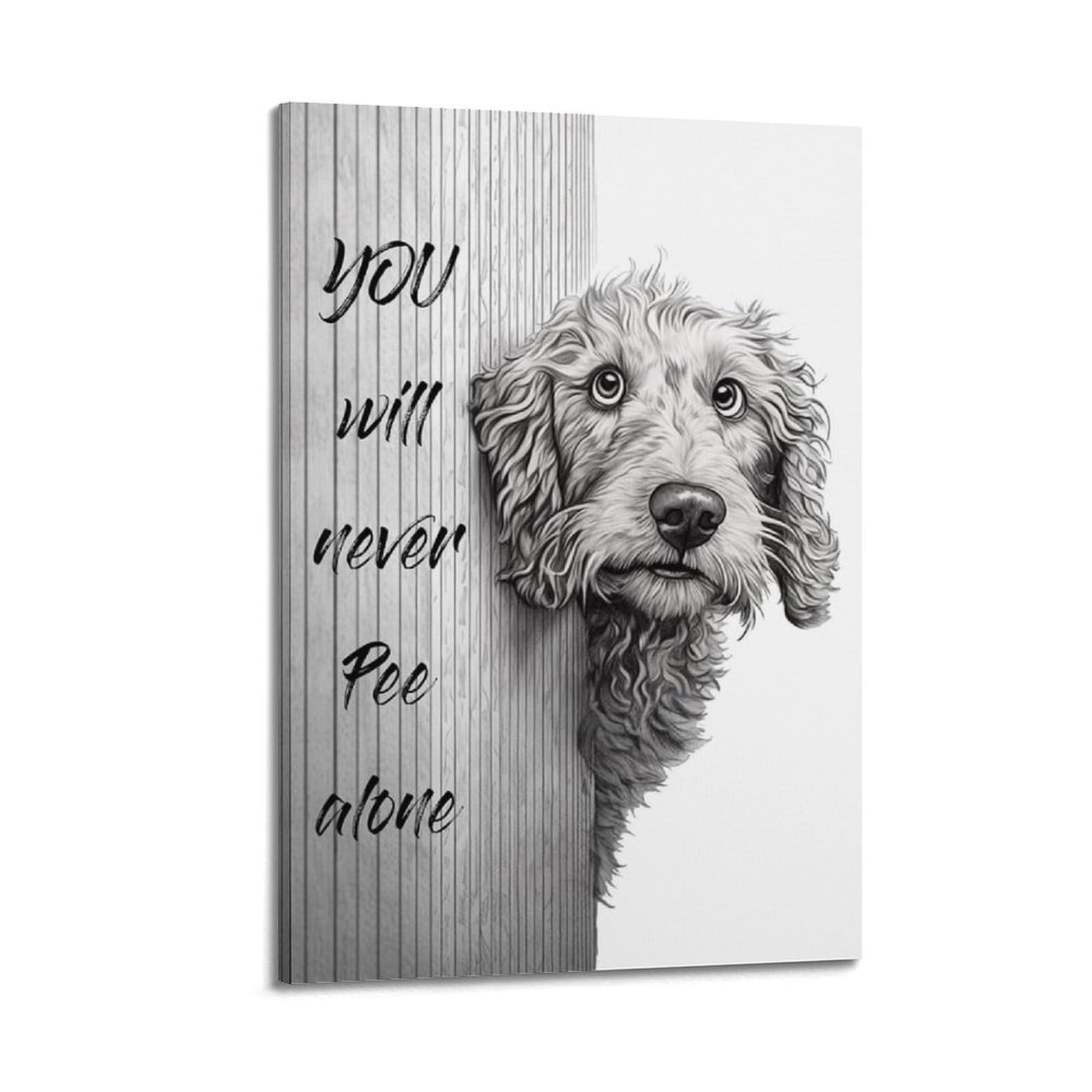 Lvalogy Animal Bathroom Goldendoodle You Will Never Pee Alone 1 Art Poster