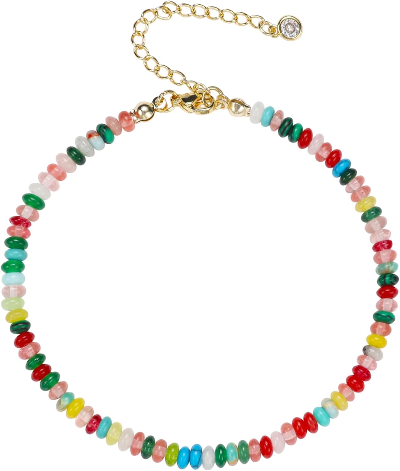 Natural Stone Beaded Anklets Bracelets for Women Handmade Beaded Anklet Bracelet Waterproof Boho Beads Ankle Bracelet Adjustable Summer Jewelry