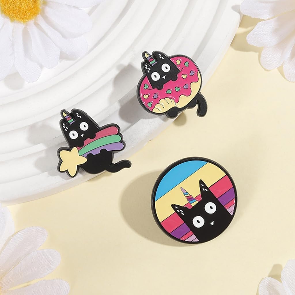 Creative Cartoon Cats Alloy Brooch Pin Cute Jewelry Themed Gift Pin For Women Girls Accessories