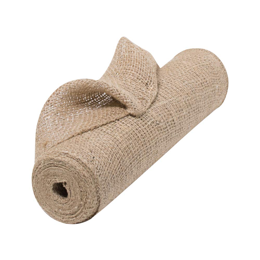 Natural Jute Fabric Burlap Ribbon - 12" x 10 Yards, Easter Decor Table Runner, Loose Weave Burlap, Hessian Fabric, Bridal Shower, Burlap Tree Wrap, Vintage Wedding Embellishments, Landscaping