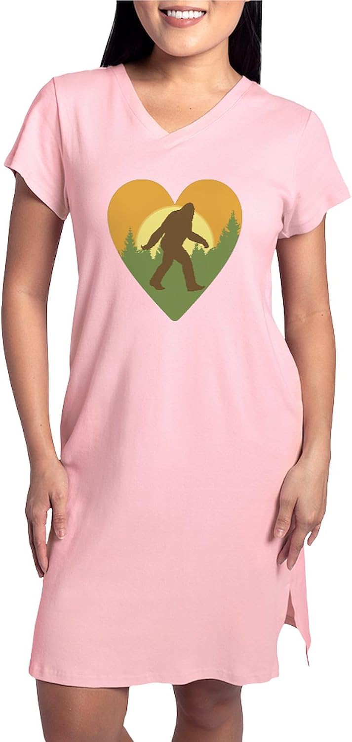 CafePress Bigfoot Love Women's Nightshirt, Soft Long Pajama Shirt, Cotton PJs/Pyjamas