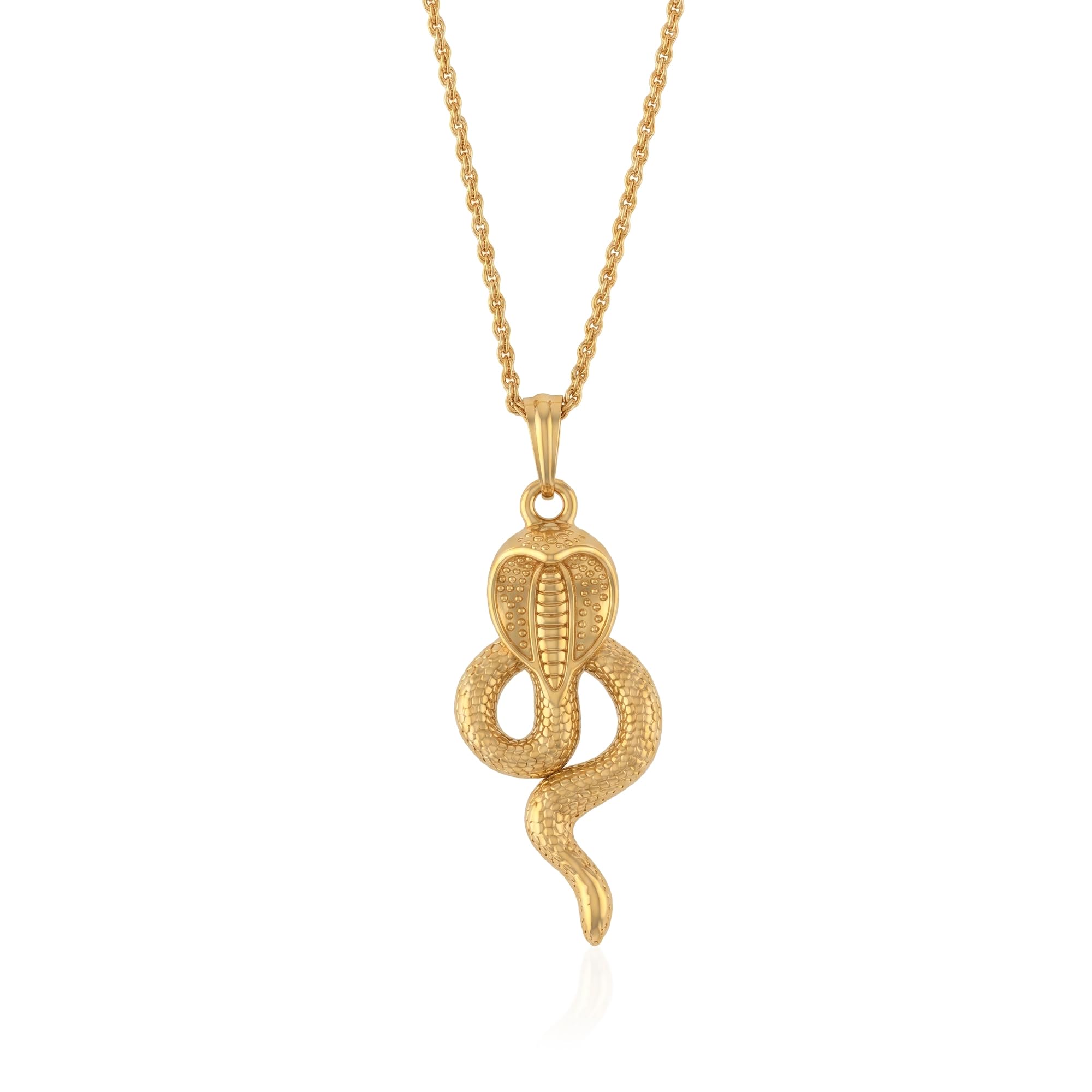 Brass Micron Gold Plated Snake Cobra Pendant with Chain for Men & Women | Nag Devta Serpent Necklace for Kaal Sarp Dosh Rahu Ketu Vedic Astrology, Vastu & Feng Shui Hindu spiritual pendant for Men Women (SST7660PCKL) )-image-34