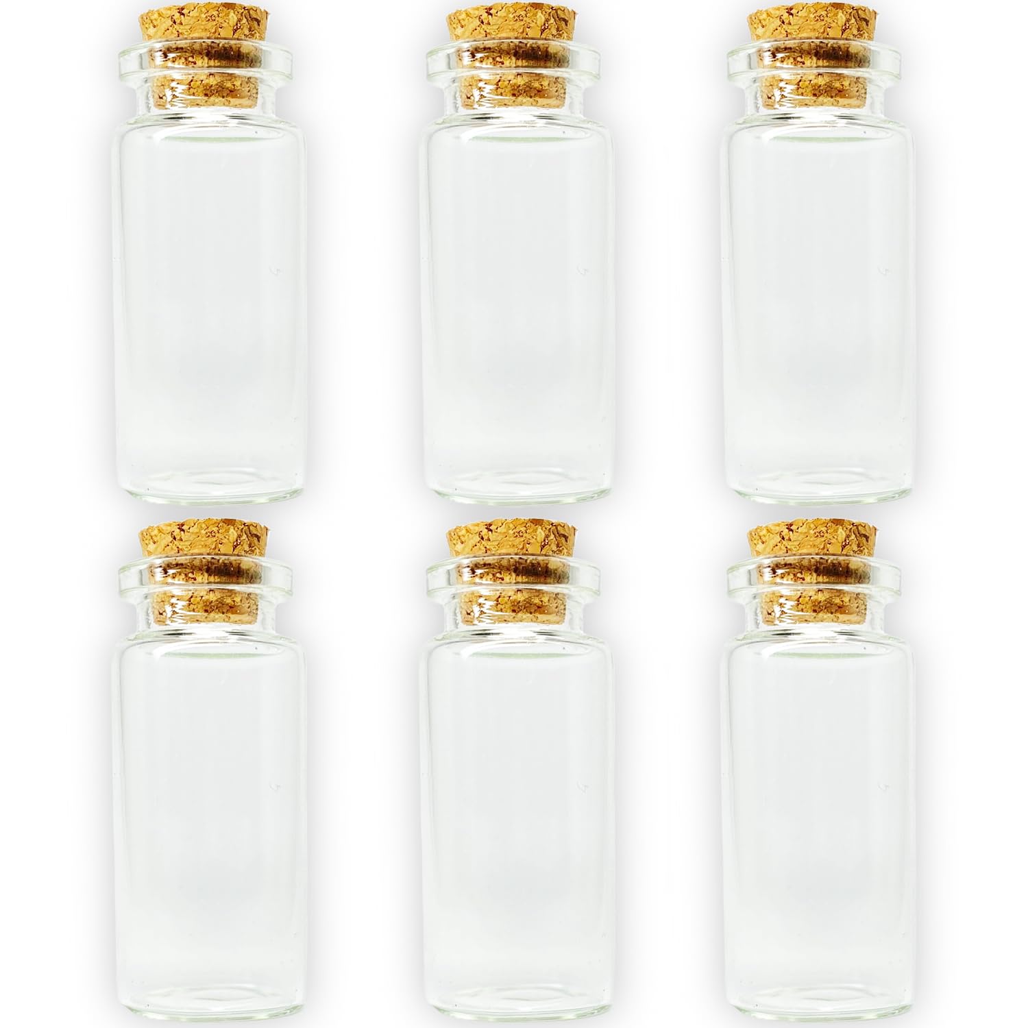 Amazon.co.jp: ガラス小瓶 コルク栓付き 6個セット(幅22mm高さ