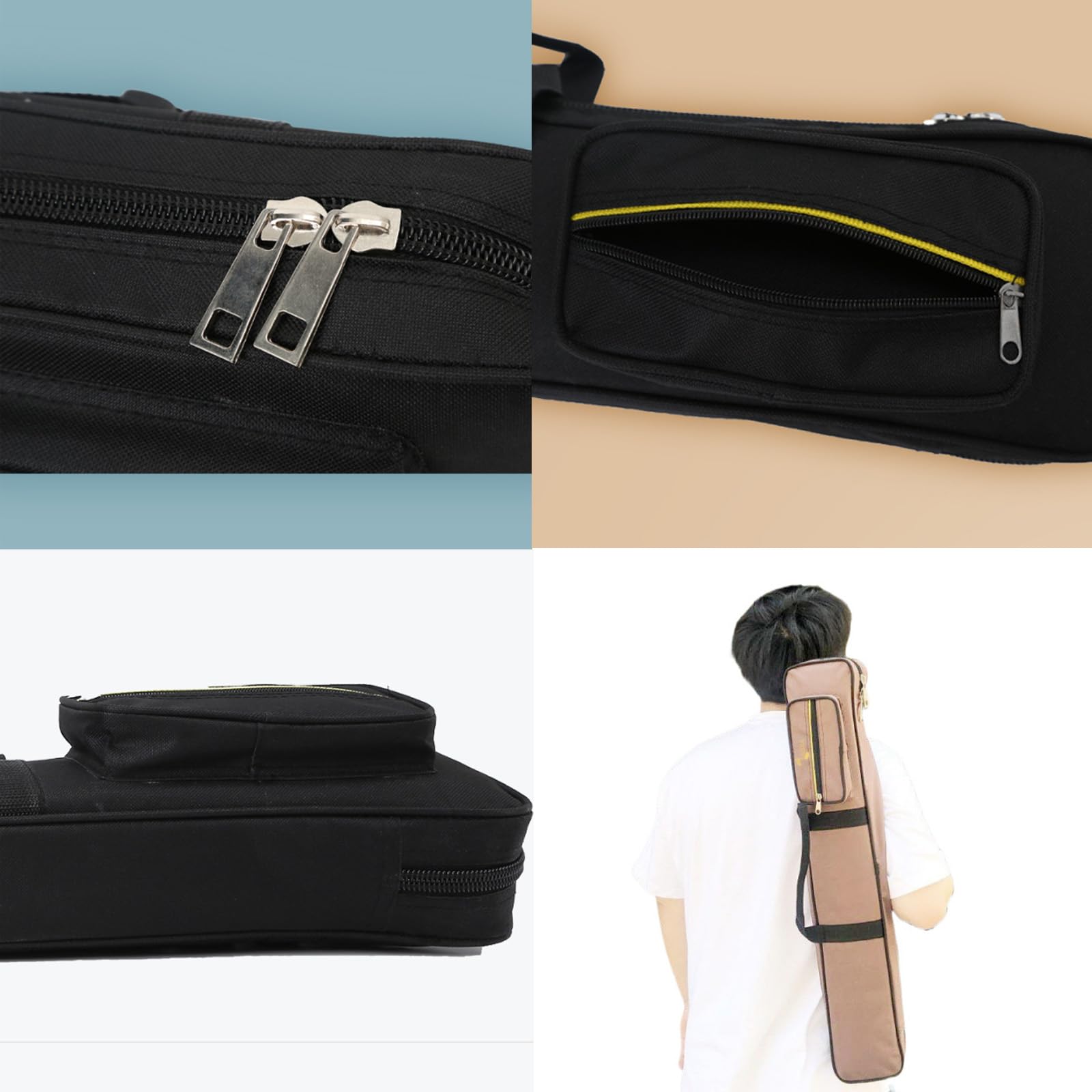 Funda para palos de billar, bolsa portátil de tela Oxford resistente para 3 barajas y 4 barras