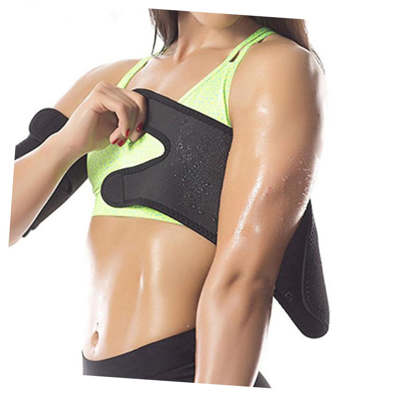 2pcs Adjustable Thigh Sweat Band Arm Protection Wrap Durable Neoprene Support Sleeves for Fitness Bodybuilding Weightlifting Martial Arts and Outdoor Activities