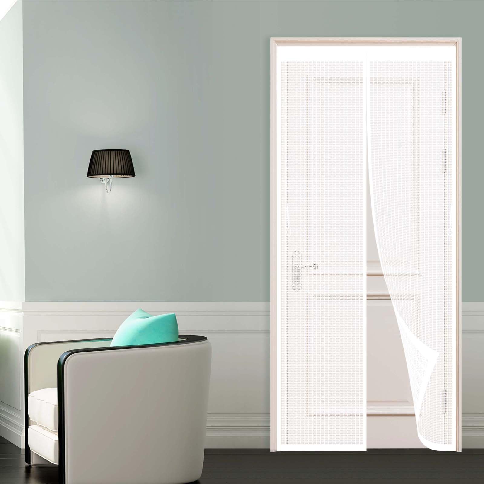 Rideau magnétique anti-insectes à fermeture automatique pour porte extérieure 109x235