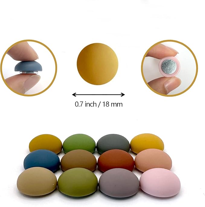 12 Imanes Decorativos Mate para Nevera, Oficina y Pizarra miniatura 3