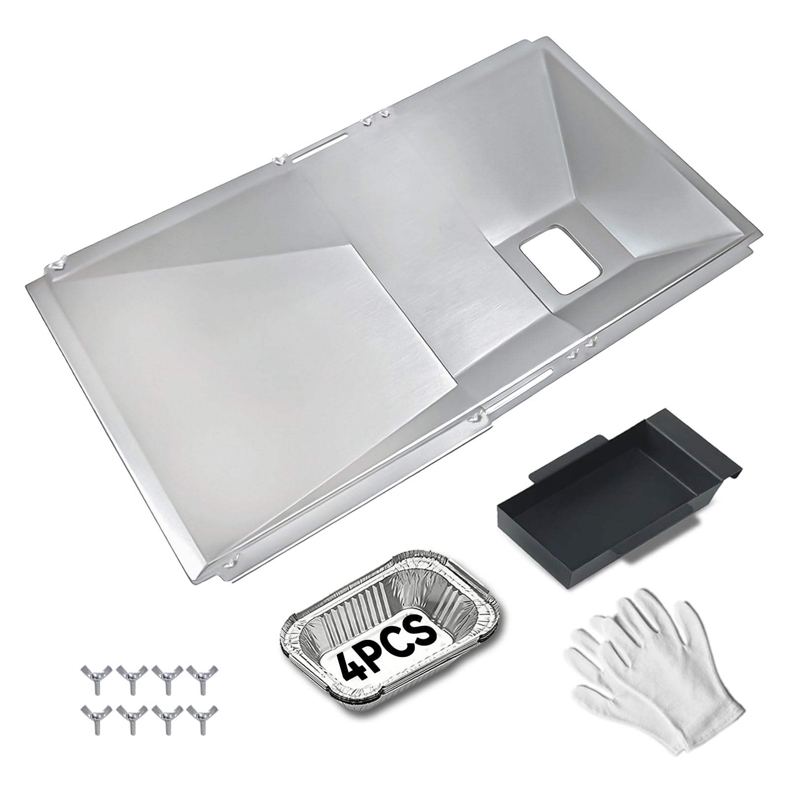 universal grease tray with catch pan replacement for nexgrill 720-0830h 720-0888s 720-0888n, adjustable drip pan for 3/4/5/6 burner, bbq grill pan for charbroil, dyna glo, expert, bhg,expert gas grill
