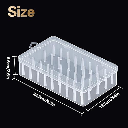 Miniatura 3 de Caja de 42 ranuras para hilos de coser, caja de almacenamiento de costura transparente, soporte de bobinas de PP, estuche de almacenamiento,