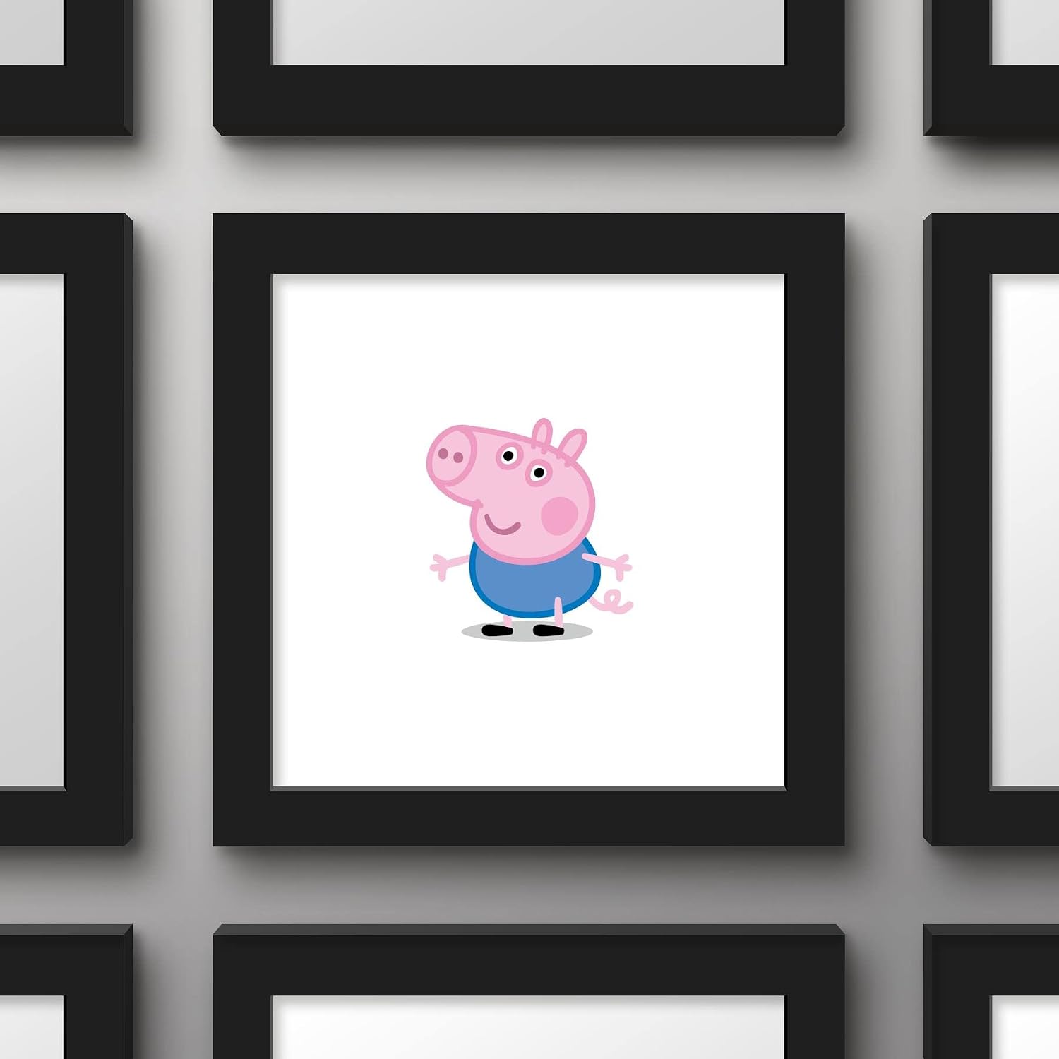 Trends International Gallery Pops Peppa Pig - George Wall Art Wall Poster, 12" x 12", Black Framed Version