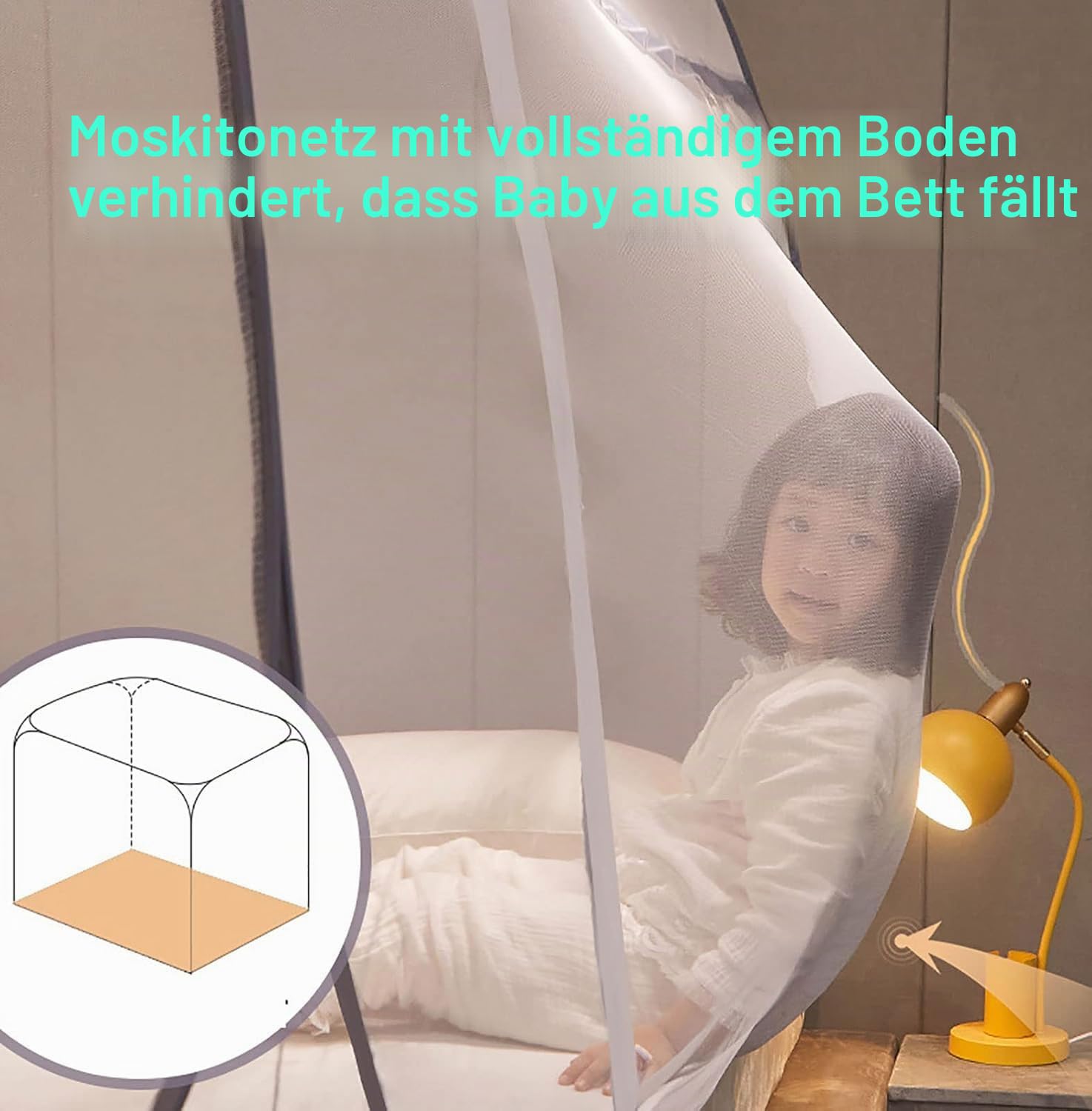 Moskitonetz Bett Baldachin, Mückennetz Travel, Mückennetz Bett Baldachin, Bett Moskitonetz, für Reise und Zuhause, Betthimmel Mückenschutz für Doppelbett Einzelbett(120 x 200 x 150 cm)