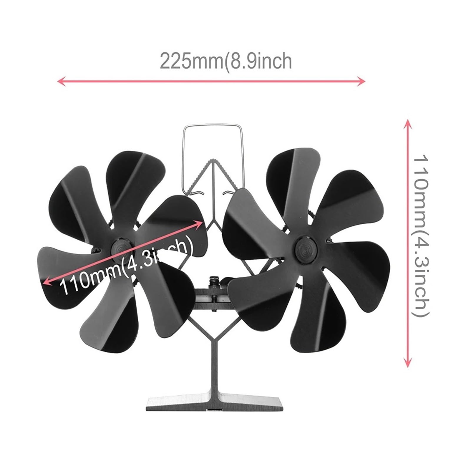 Ventilador Estufa Leña Estufa De Calor Con Ventilador, 12 Aspas, Leña For Quemar Troncos, Silencioso, Ahorro Energía, For Hogar Protección Contra Sobrecalentamiento(12 blades-Desktop)