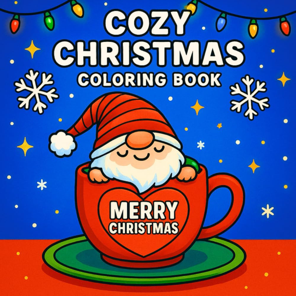 Cozy Christmas Coloring Book: 40 Cute and Easy Christmas Coloring Pages for Teens and Adults with Santa, Reindeer, Trees, Ornaments and Fun Holiday Designs (Christmas Collection)