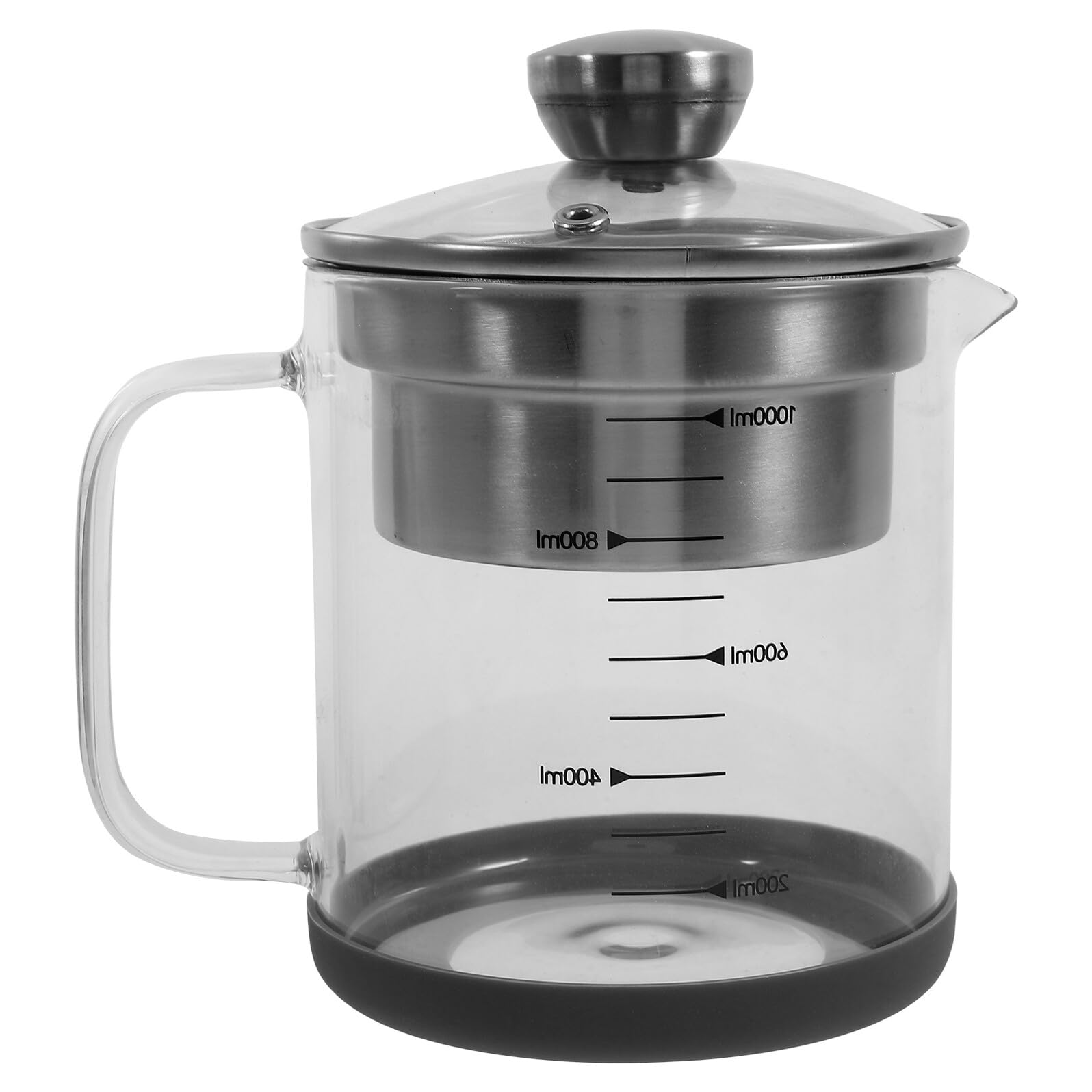 SEWACC Sojamilchfilter aus Glas und Edelstahl mit 1l Fassungsvermögen Feines Küchensieb zum Kochen und Teesieben für Küche und Kochen