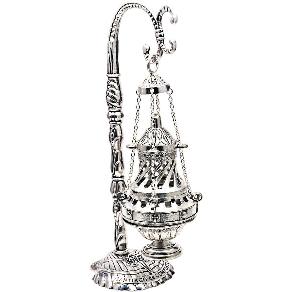 Sslvya Metal Incense Burner Ornament Vintage Aromatherapy Fragrance Diffuser Ornament for Catholic Church Religious Ceremony