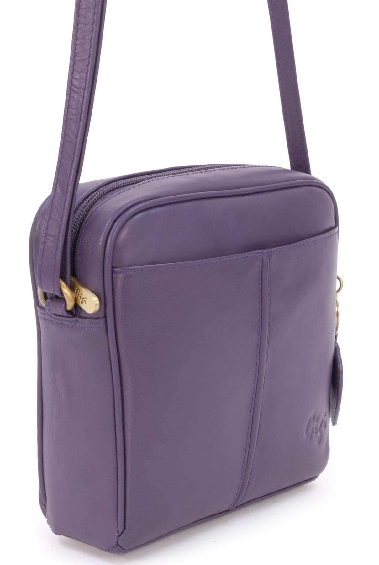 Gigi - Bolso Bandolera Pequeño de Piel Auténtica - Bolsito Cruzado con Correa Ajustabl - Bolso de Mano para Mujer - Othello 22-29