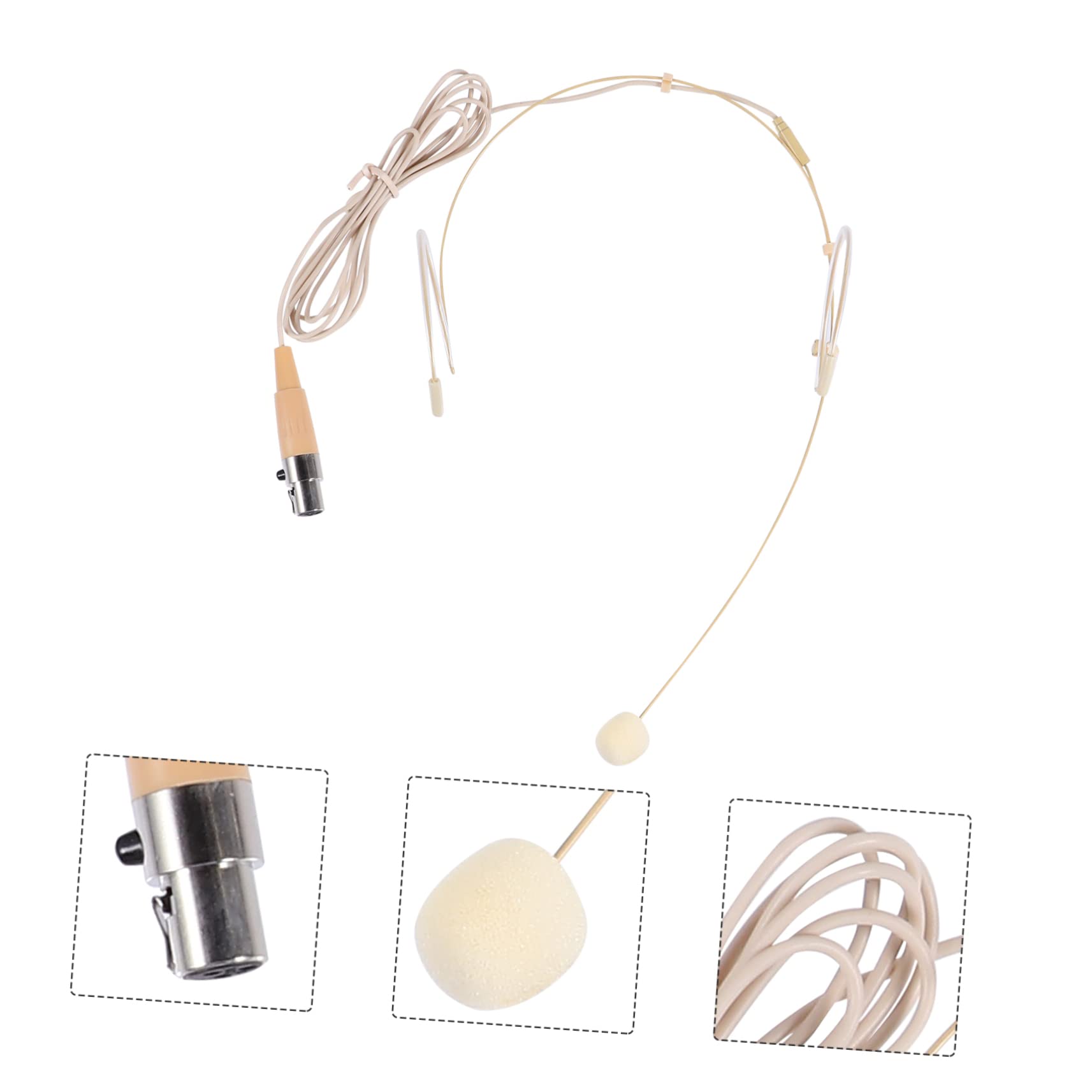 ibasenice 3pezzi Microfono Da Testa Flessibile Xlr Per Amplificazione Vocale Mic Condensatore Leggero Per Insegnamento e Visite Design Confortevole e Resistente e Portatile