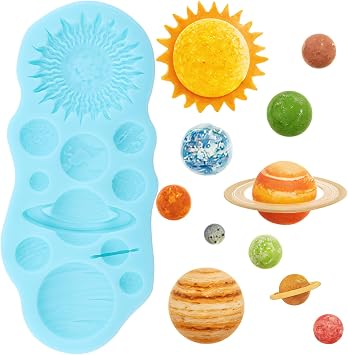 Planets Fondant Silicone Molds Earth Venus Saturn Mars Mold | Cake Decorating Cupcake Topper Chocolate Candy Gum Paste Polymer Clay