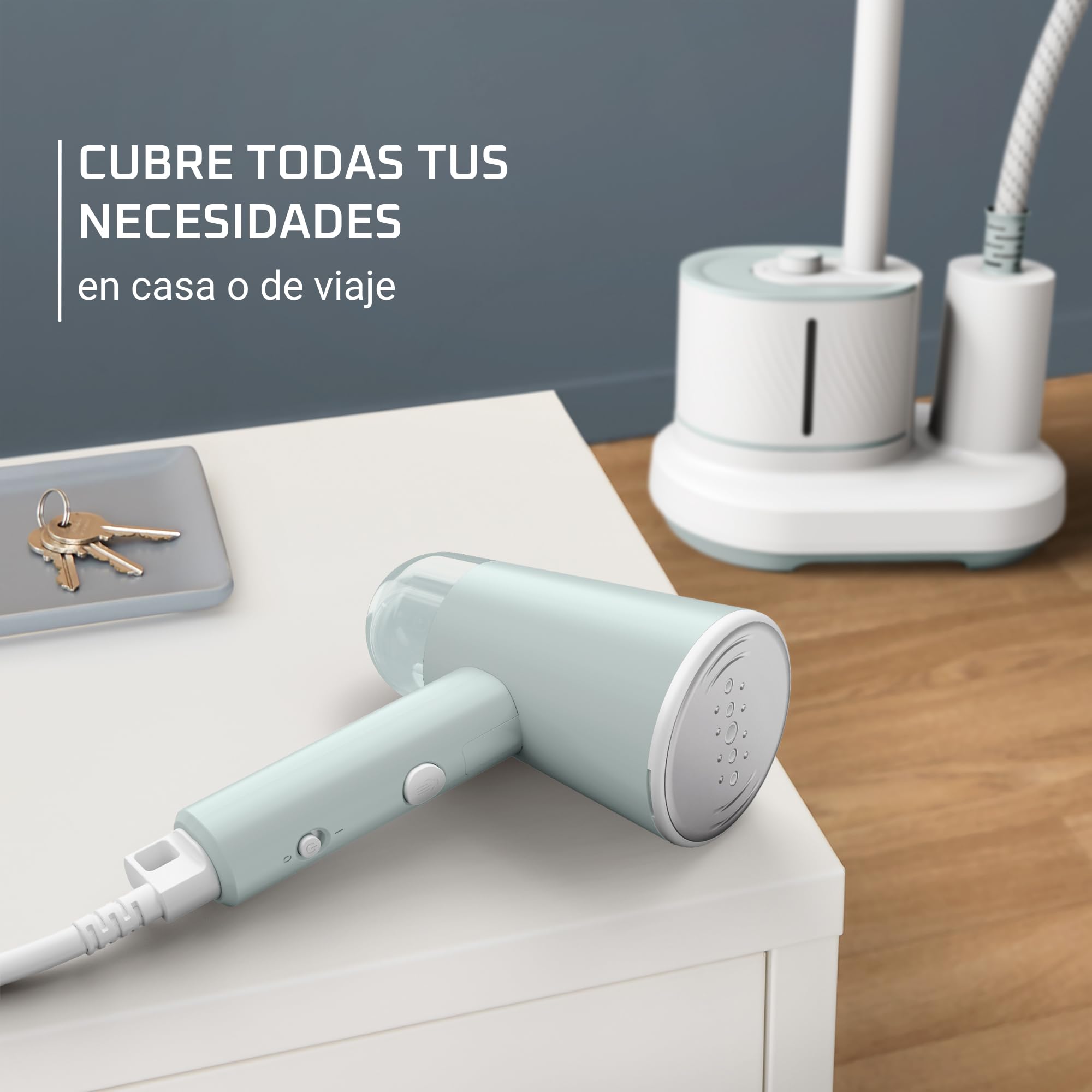 Rowenta Cepillo de vapor Origin Travel - Cepillo de vapor de mano plegable, desinfecta y elimina olores, para viajar o casa, diseño compacto, rendimiento eficaz, rápido calentamiento 25 seg, DR1034