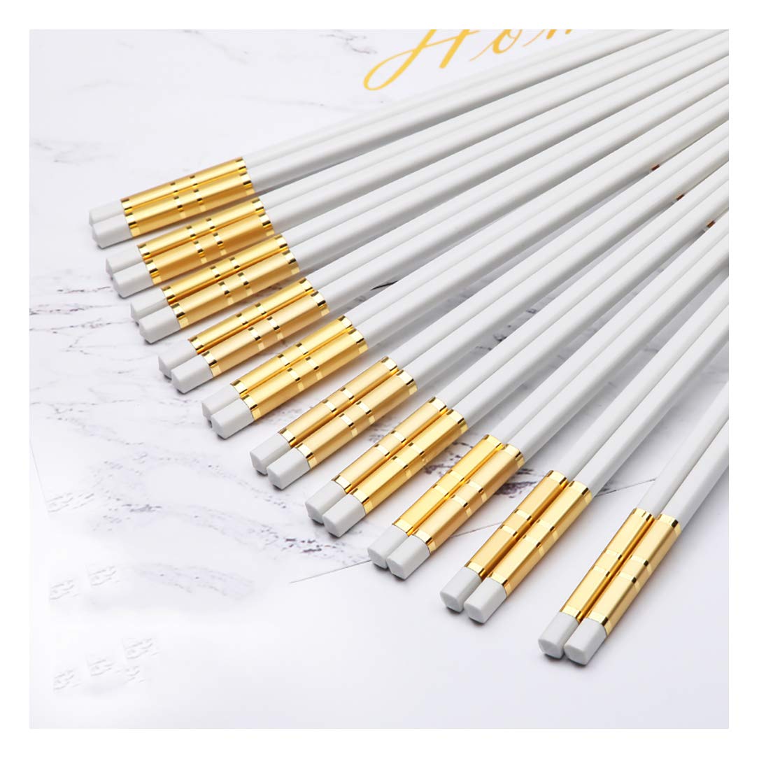 Lot de 10 Paires de Baguettes en Porcelaine Blanche, Baguettes Chinoises en Porcelaine Tendre, Baguettes en céramique réutilisables, lavables au Lave-Vaisselle, Baguettes