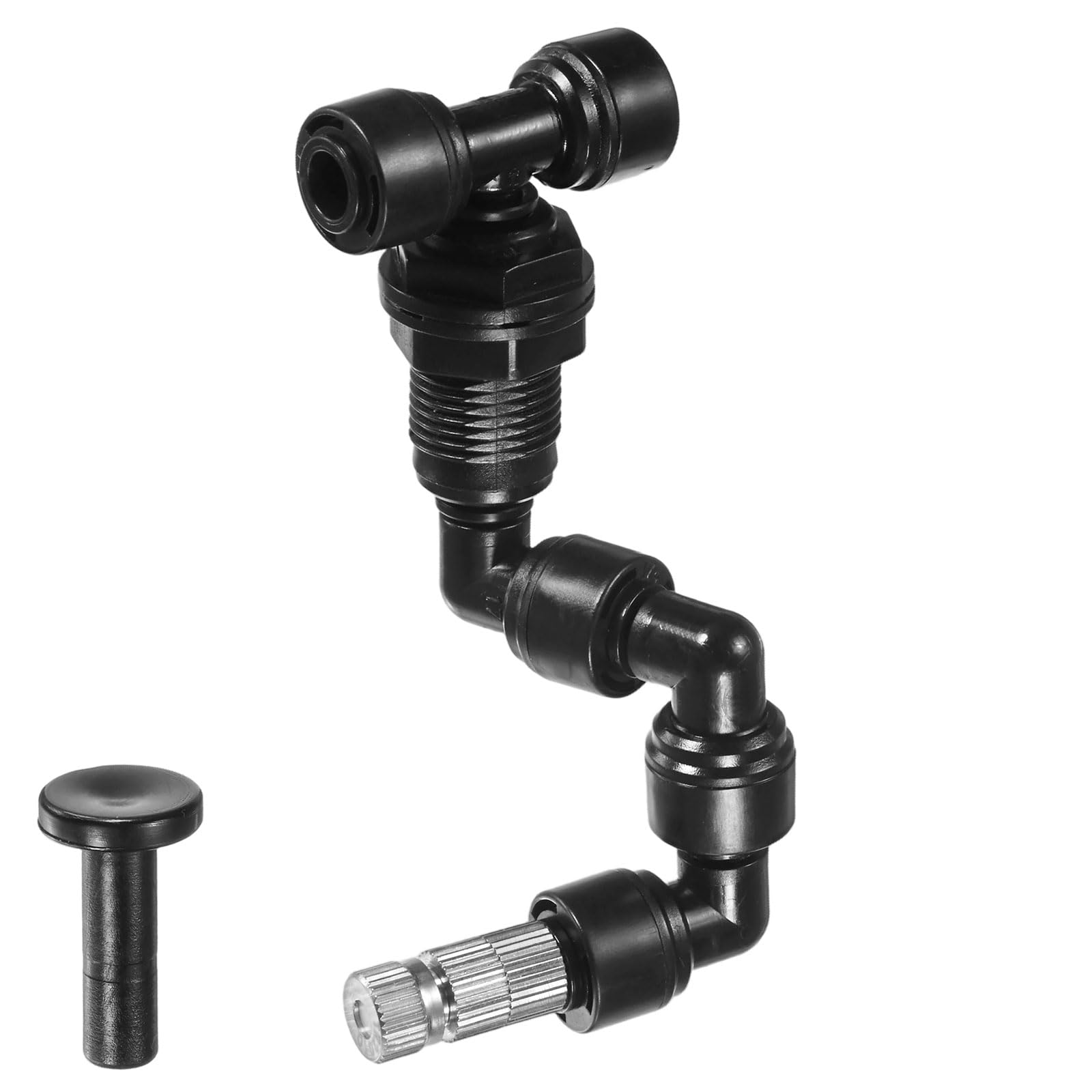 M METERXITY Reptile Mister Nozzles, 0.2mm Pore Copper 1/4" Reptile Misting Spray Nozzle with Filter Plug for Terrarium/Paludarium/Vivarium, 360 Degree Adjustable Nozzle [Black]