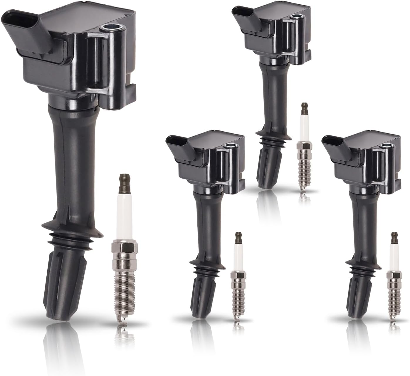 ENA Set of 4 Ignition Coils UF802 and Spark Plug 91970 Compatible with Chevrolet Chevy Equinox Malibu Cruze GMC Terrain Buick Encore L4 1.4L 1.5L Replacement for GN10797 C939 C2036 ILNAR8B7G 12670053