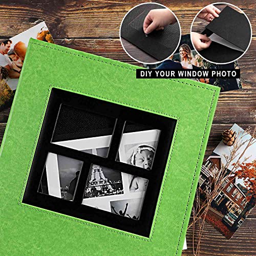 Image of Ywlake Photo Album 4x6 500 Pockets Photos, Extra Large Capacity Family Wedding Picture Albums Holds 500 Horizontal and Vertical Photos Green