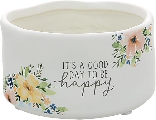 Miniatura 1 de Pavilion Gift Company - Happy - Vela de cera de soja natural con mensaje oculto sorpresa de 8 onzas, aroma a jazmín, 1 unidad, 4.5 x 4.5 x 2.7