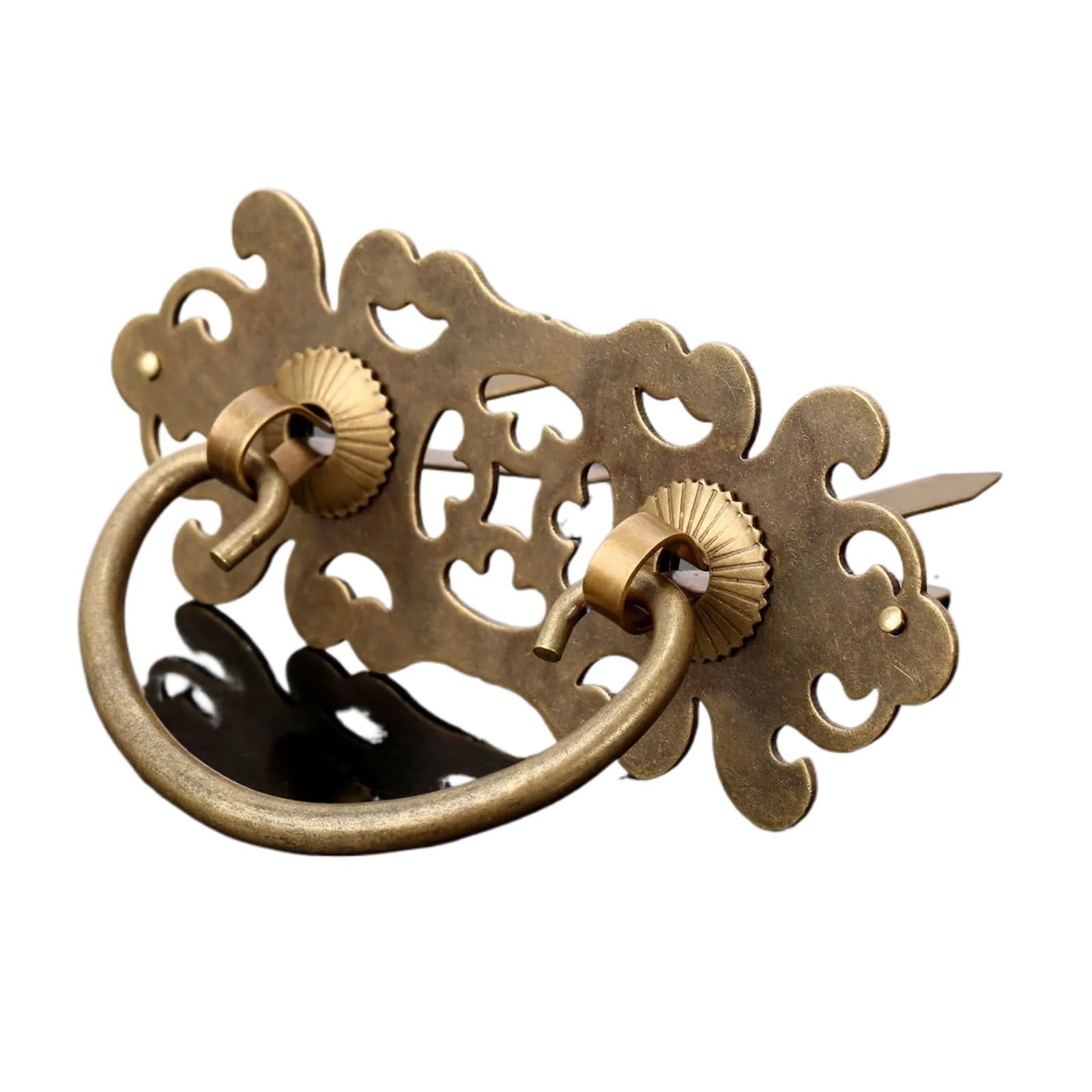 YONMLEDO Brass Vintage Drawer Handles 2set Antique Brass Vintage Pull Knob Jewelry Chest Box Cabinet Cupboard Dresser Drawer Handle
