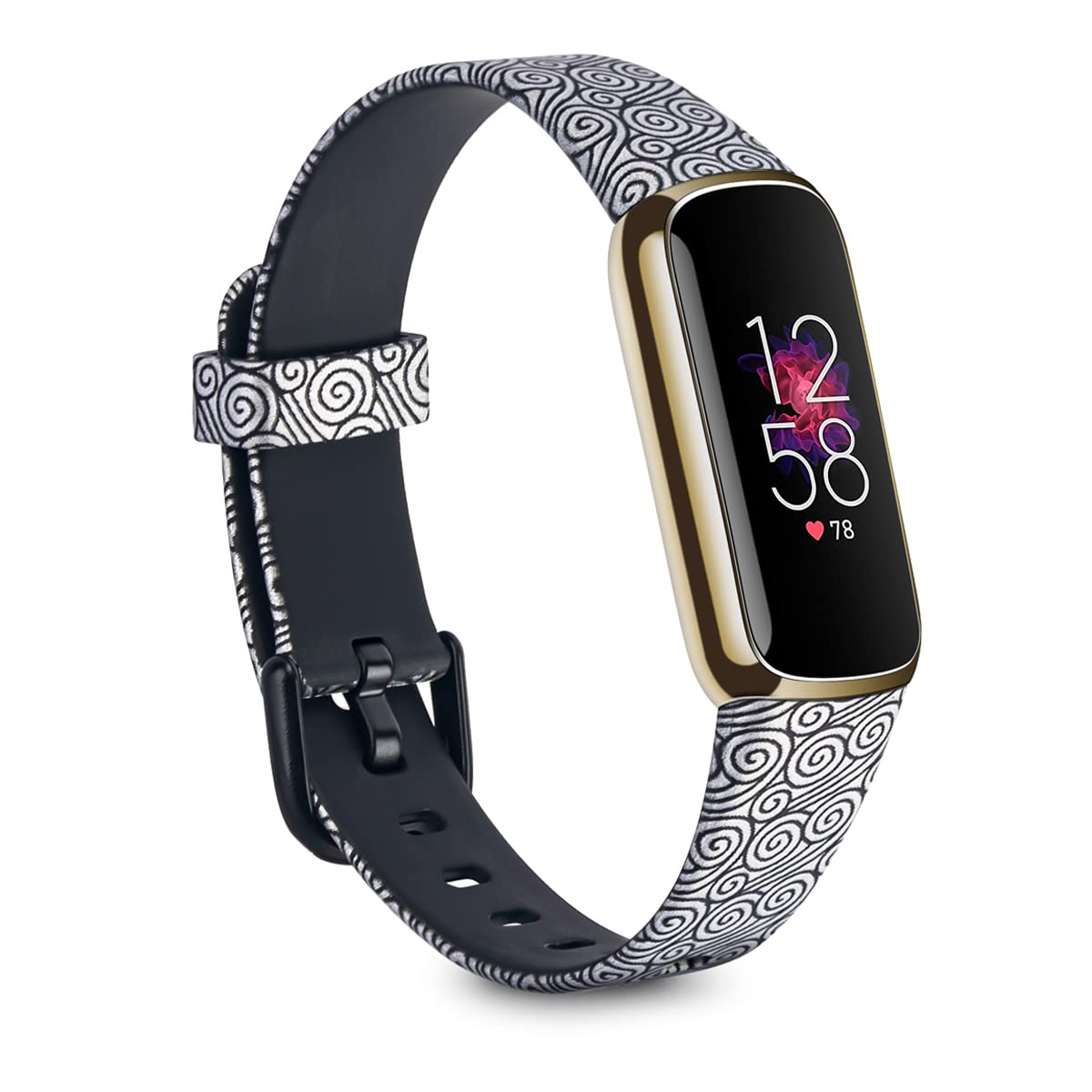 Luxe Straps Compatible with Fitbit Luxe Watch Bands Wrist Strap for Men Women Colorful Pattern Floral Sport Watchband Bracelet Bangle Wristband Replacement Accessories with Metal Buckle Large Wrist