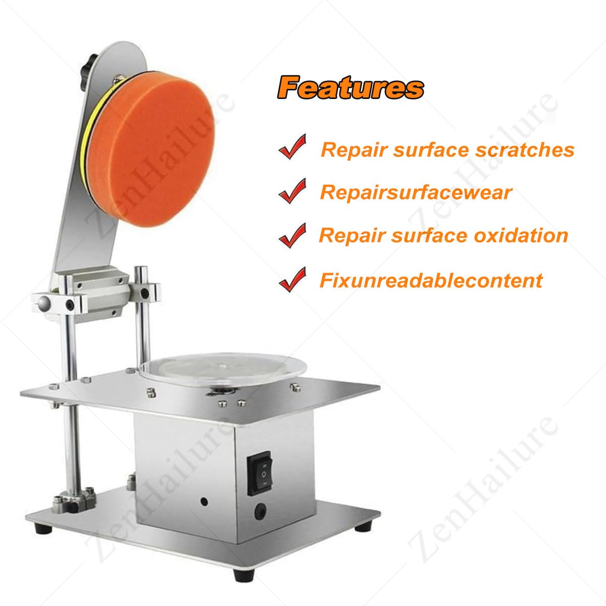 Pulidora De Discos CD/DVD/Vcd De Alto Rendimiento,Estructura Robusta En Acero Inoxidable,Sistema Semiautomático Para Eliminar Imperfecciones Superficiales En Archivos Y Colecciones Privadas