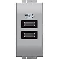Bticino NT4191CC Caricatore USB con due ingressi di tipo C, da installare nella placca Livinglight,per