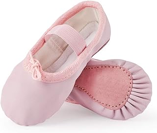 Toddler Ballet Shoes for Girls Baby Ballet Slippers Leather Full Sole Wo...