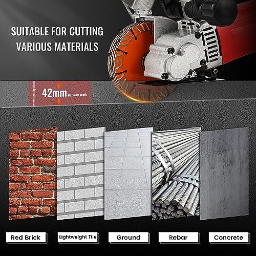 Huanyu Wall Chaser with 5pcs 133mm Blades Dust-Free Wall Grooving Machine with Upgraded Water Pump 4800W High Power Wall Chasing Tool for Brick, Ground and Rebar 6 Huanyu Wall Chaser with 5pcs 133mm Blades Dust-Free Wall Grooving Machine with Upgraded Water Pump 4800W High Power Wall Chasing Tool for Brick, Ground and Rebar - Image 6