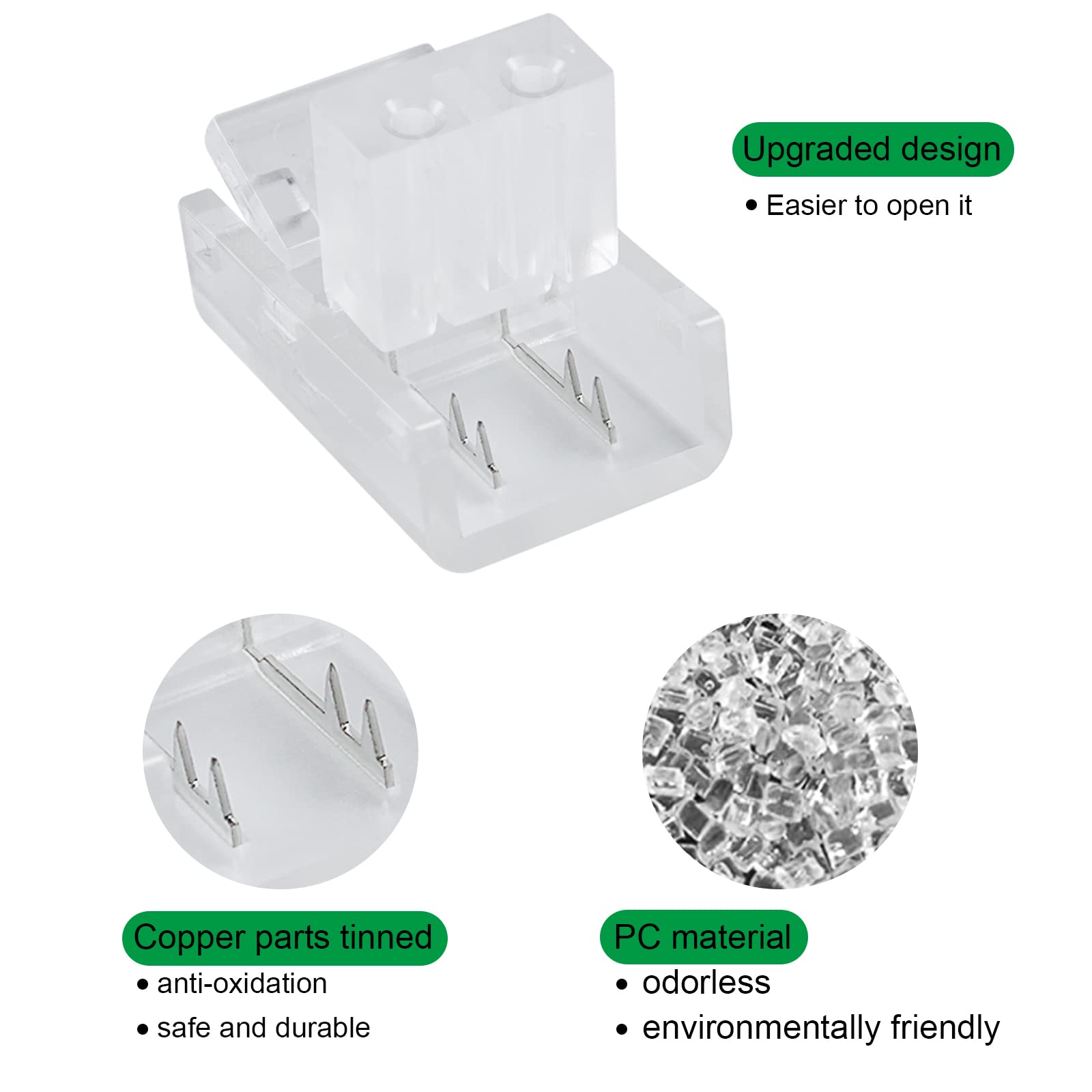 10 Stück LED-Streifen-Verbinder 2-polig, Für 10 Mm Breite 3528/5050 Stripes, 3 A Bei 24 V / 6 A Bei 12 V