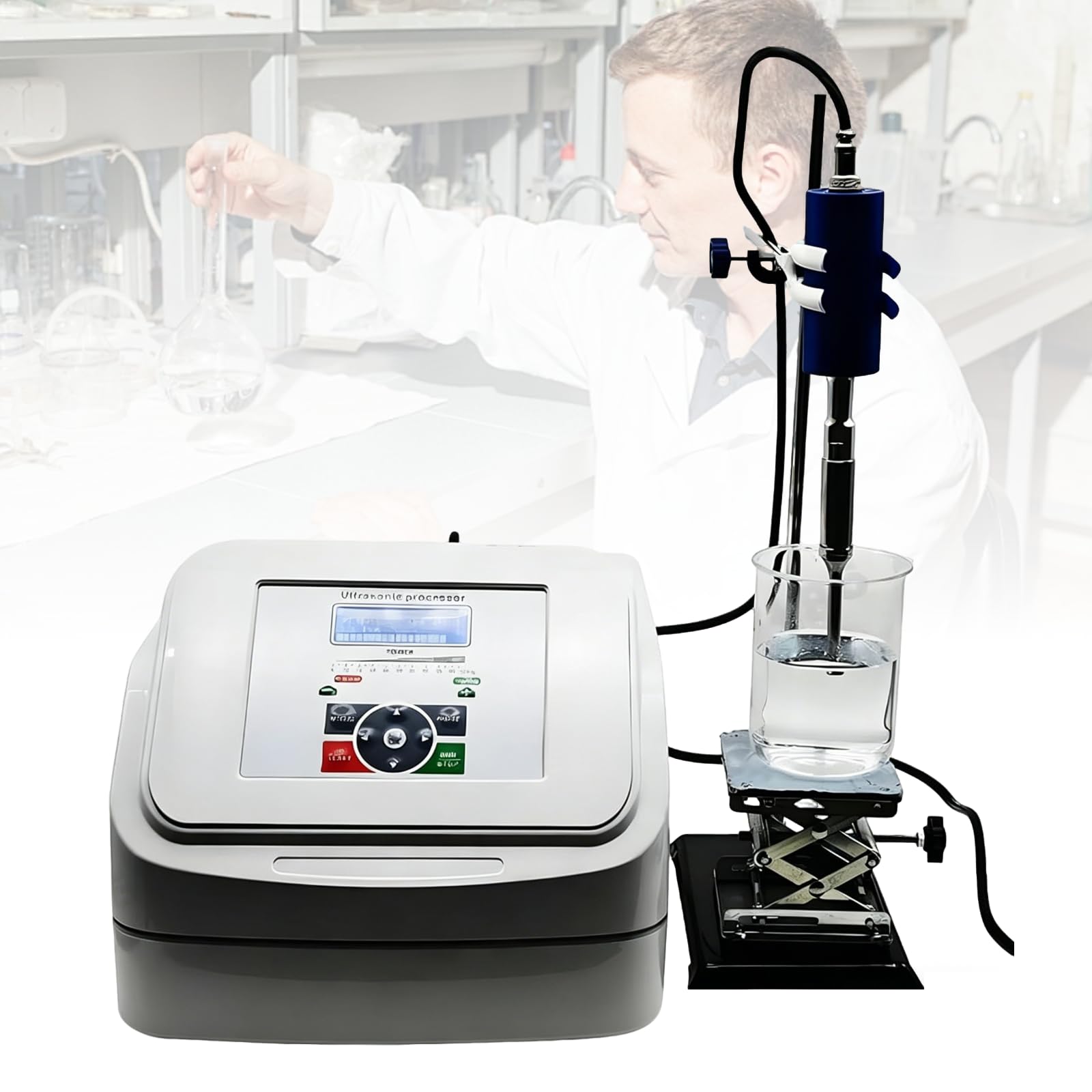 ZHENYUWANG 800W Digital Ultrasonic Homogenizer, High-Speed ​​Homogenizer, Laboratory Dispersant Emulsifier, Ultrasonic Disruptor, 2 Modes, 1-Second to 99-Hour Timer 4mmprobe