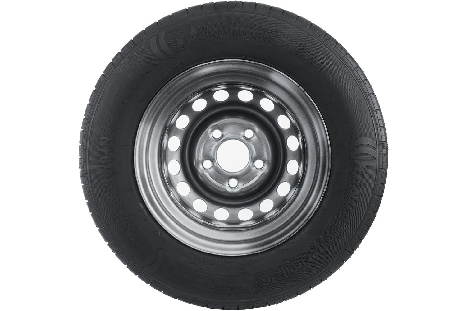 Stahlrad KENDA 165/80 R13C 96/94N verstärkt 5x112 ET30 – 13 Zoll Komplettrad für Anhänger mit Stahlfelge 4,5Jx13 H2 und 710 kg Tragfähigkeit für schwere Lasten und Transport