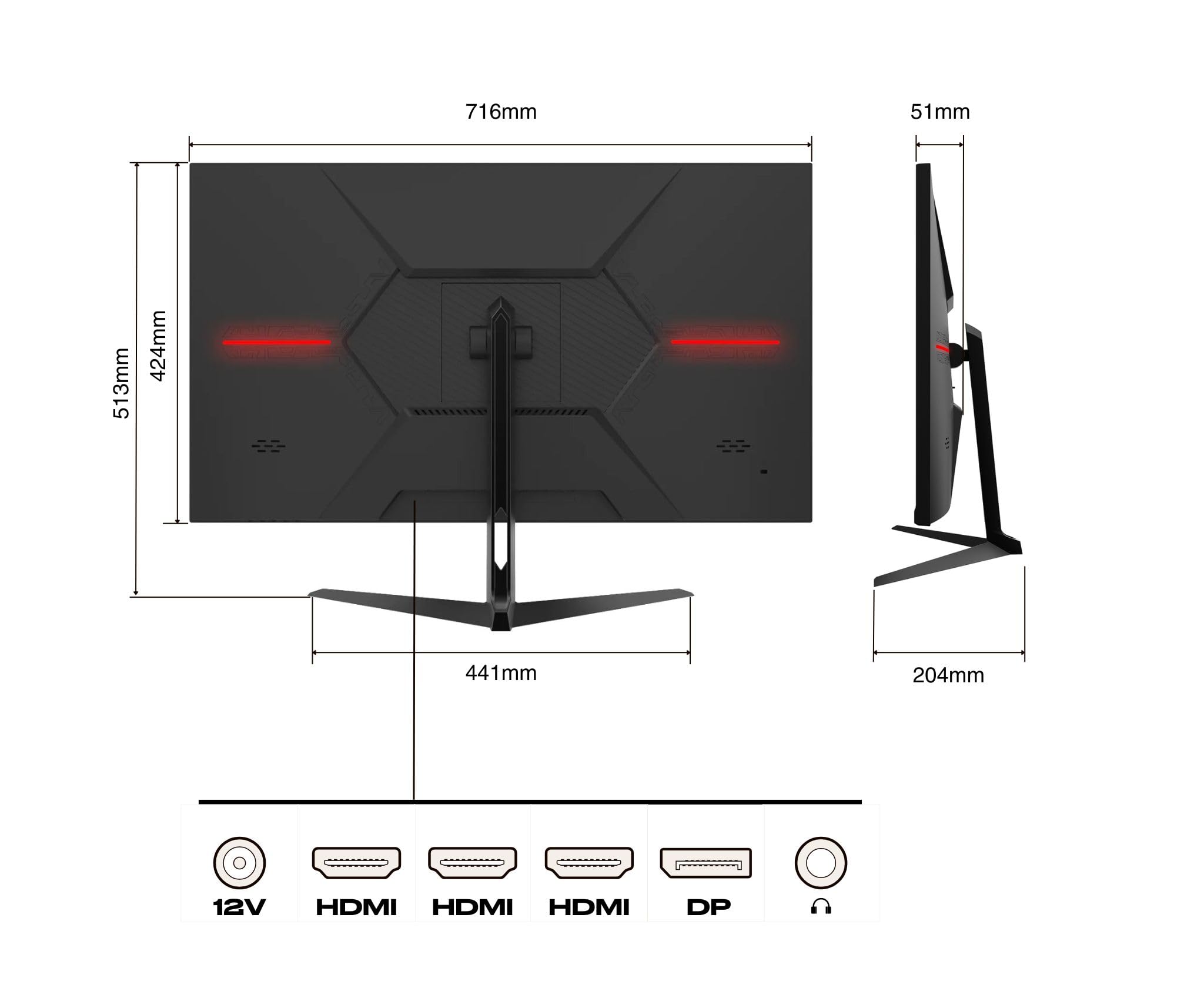 JapanNext Monitor 31.5" IPS 4K UHD (3840x2160) | Tecnología HDR | Inclinación Ajustable Altavoces Integrados Compatibilidad VESA | sRGB 100% G-Sync/FreeSync | JN-IPS315UHDR