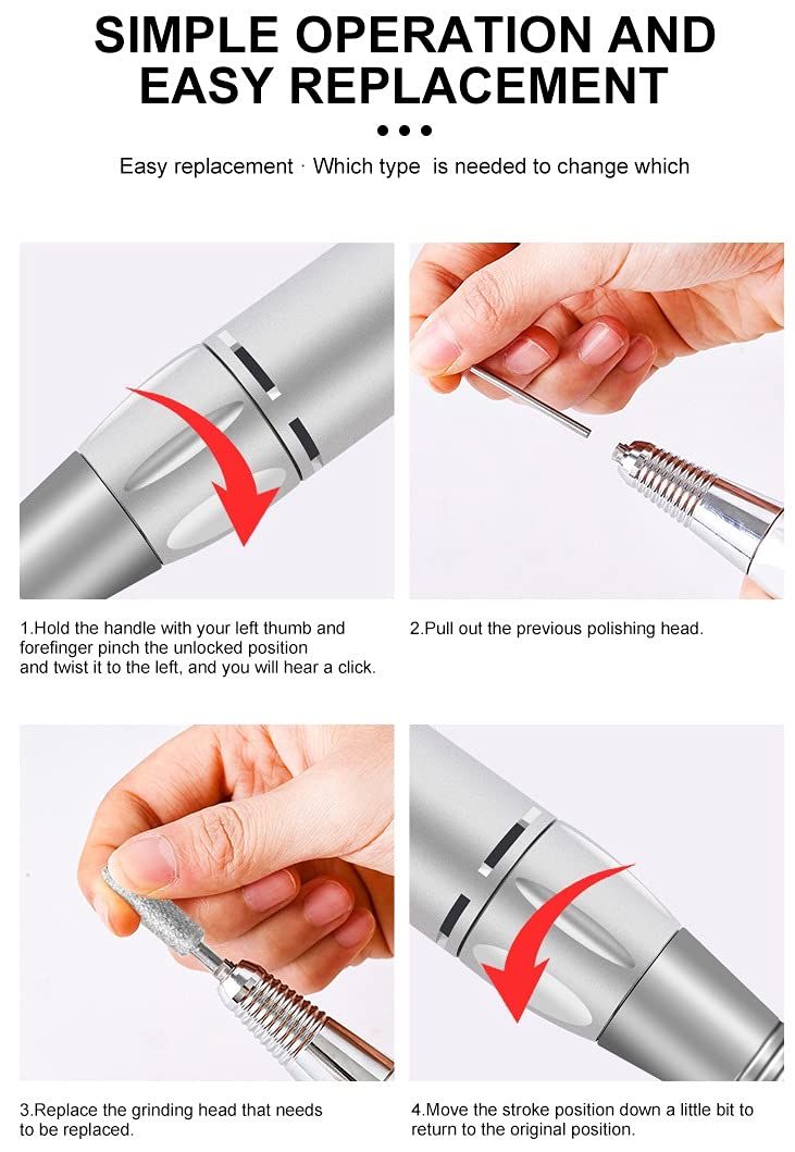 Machine De Perçage À Ongles 30000RPM Rechargeable Des Ongles De Gel De Gel De Gel Rechargeable Appareil À Ongles D'appareil À Ongles Électriques Pour Salon Ou Utilisation De La Maison ( Color : Pink )