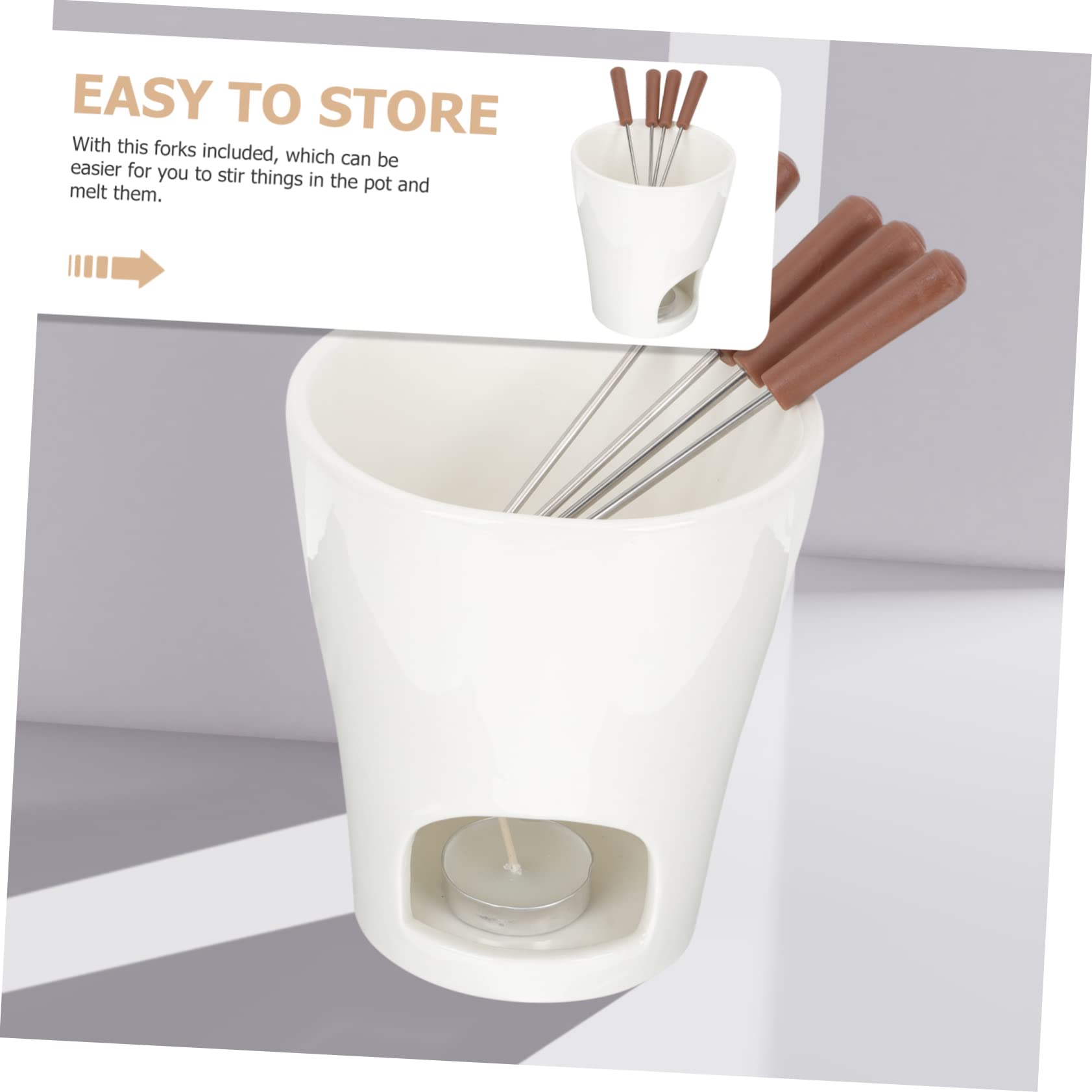 OKUMEYR 1set Ceramic Melting Pot for Cheese and Versatile Food Warmer for Butter and Candy Kitchen Accessory for Parties and Gatherings