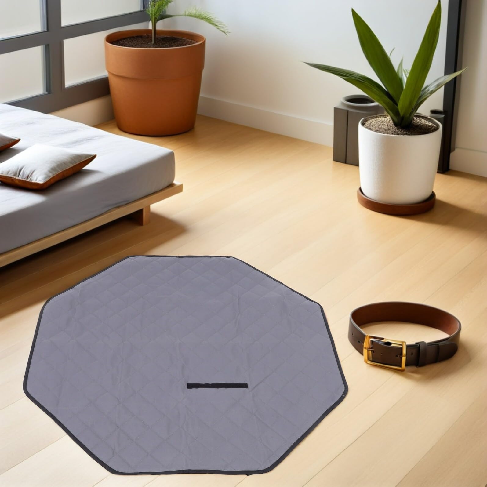 Mikikit Alfombrilla Octogonal para Corral de Mascotas, Lavable y Plegable, de Tela Oxford, para Perros Pequeños, Adecuado para Interior y Camping