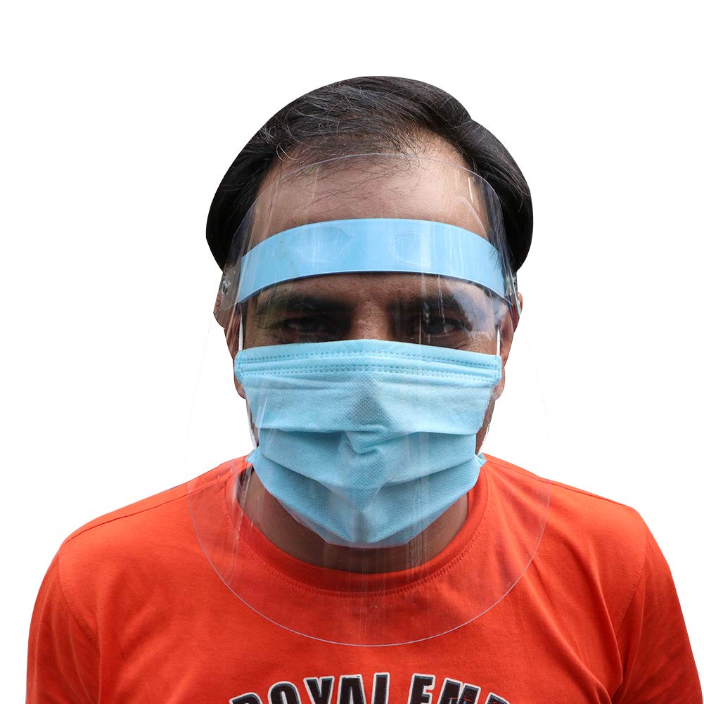 ORILEY 550 Micron Face Shield with Adjustable Elastic Strap Anti-Splash Protective Facial Cover Transparent Full Face Visor with Eye & Head Protection for Women Men-image-26