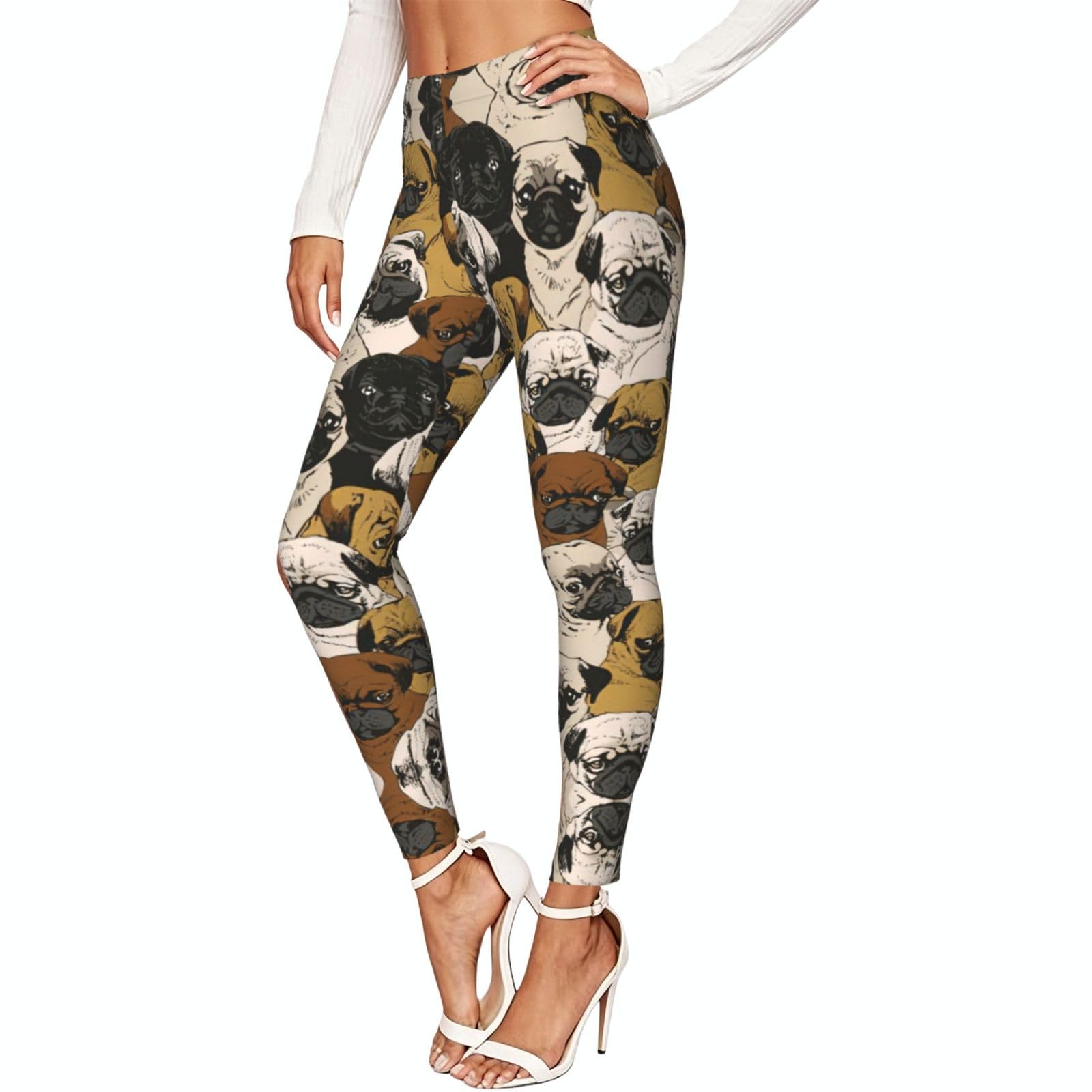 Leggings de compresión de pug mallas cómodas sin transparencias mujer 7