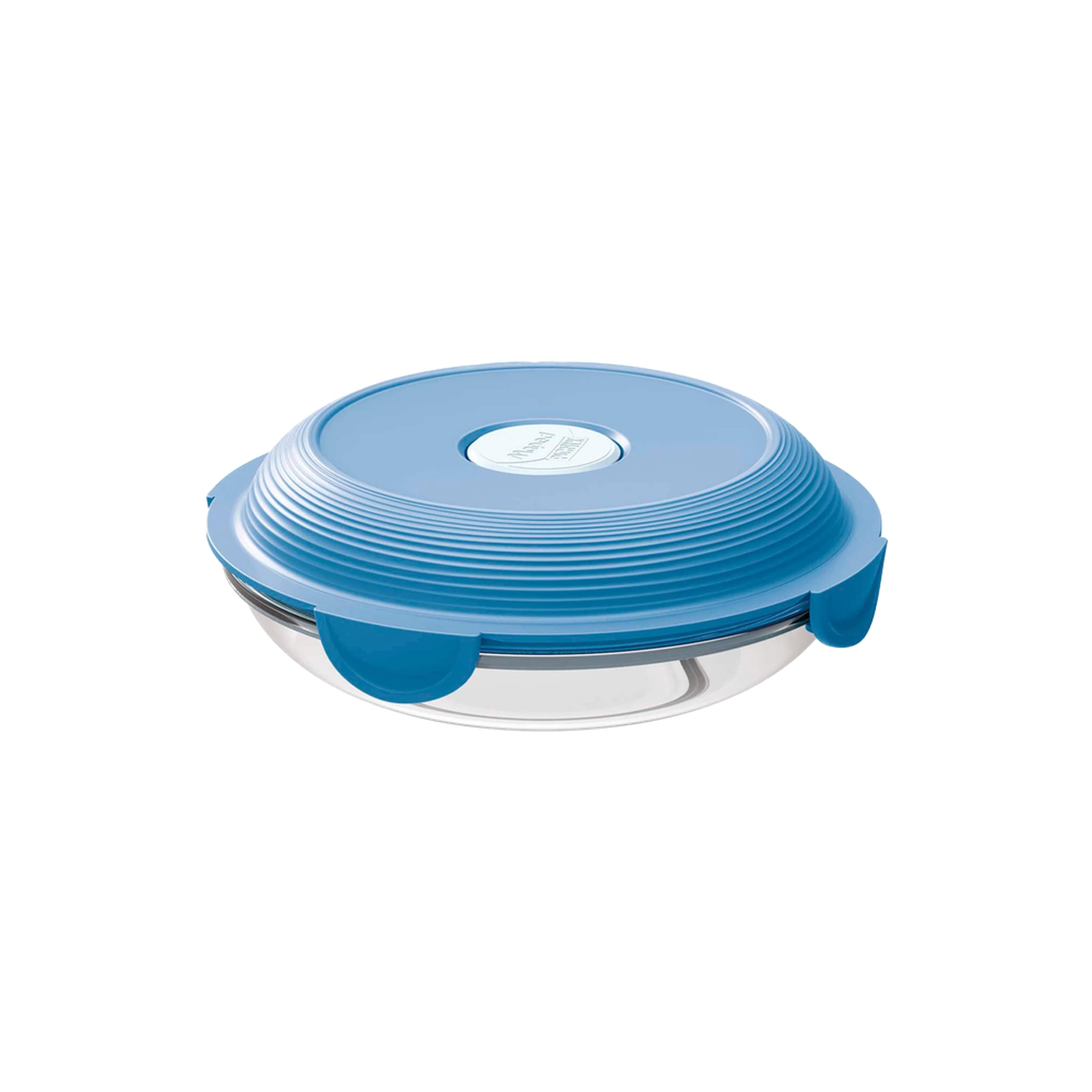 Maped PICNIK Concept Glass Lunch Plate, Food Storage Container, Microwavable, 700 ml, Storm Blue