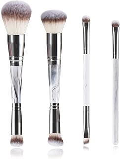 Juego de 4 brochas de maquillaje grises de do...