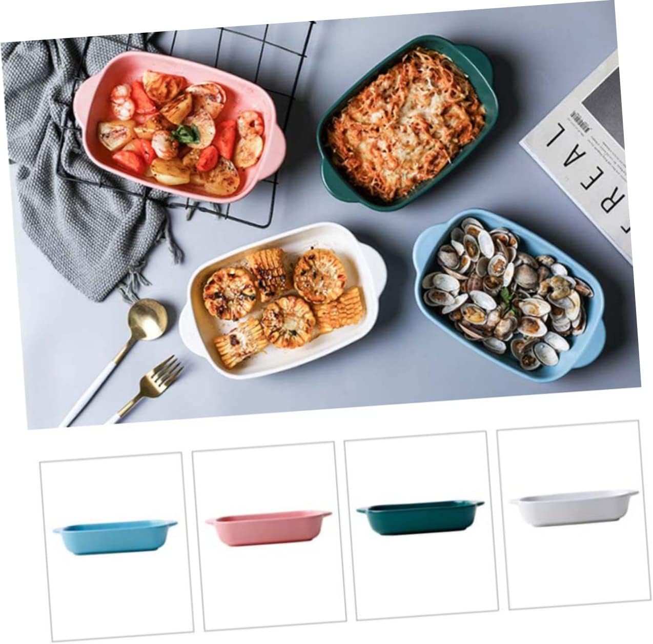 1pc Ceramic Baking Tray High Temperature Resistance Microwave and Oven Safe Bakeware for Pizza Lasagna Bread and More Compact Blue Design for Easy