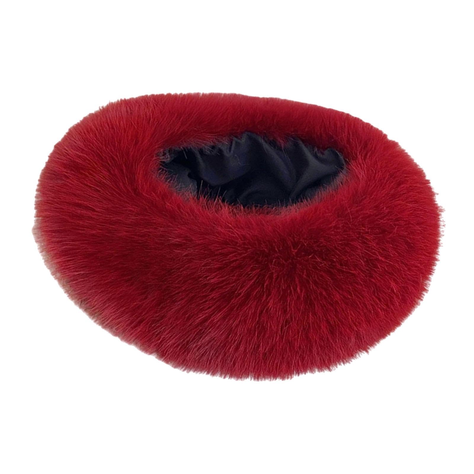 Plush Headband Hair Band Ski Hat for Outdoor Activities Travel Daily Wear Red-image-44